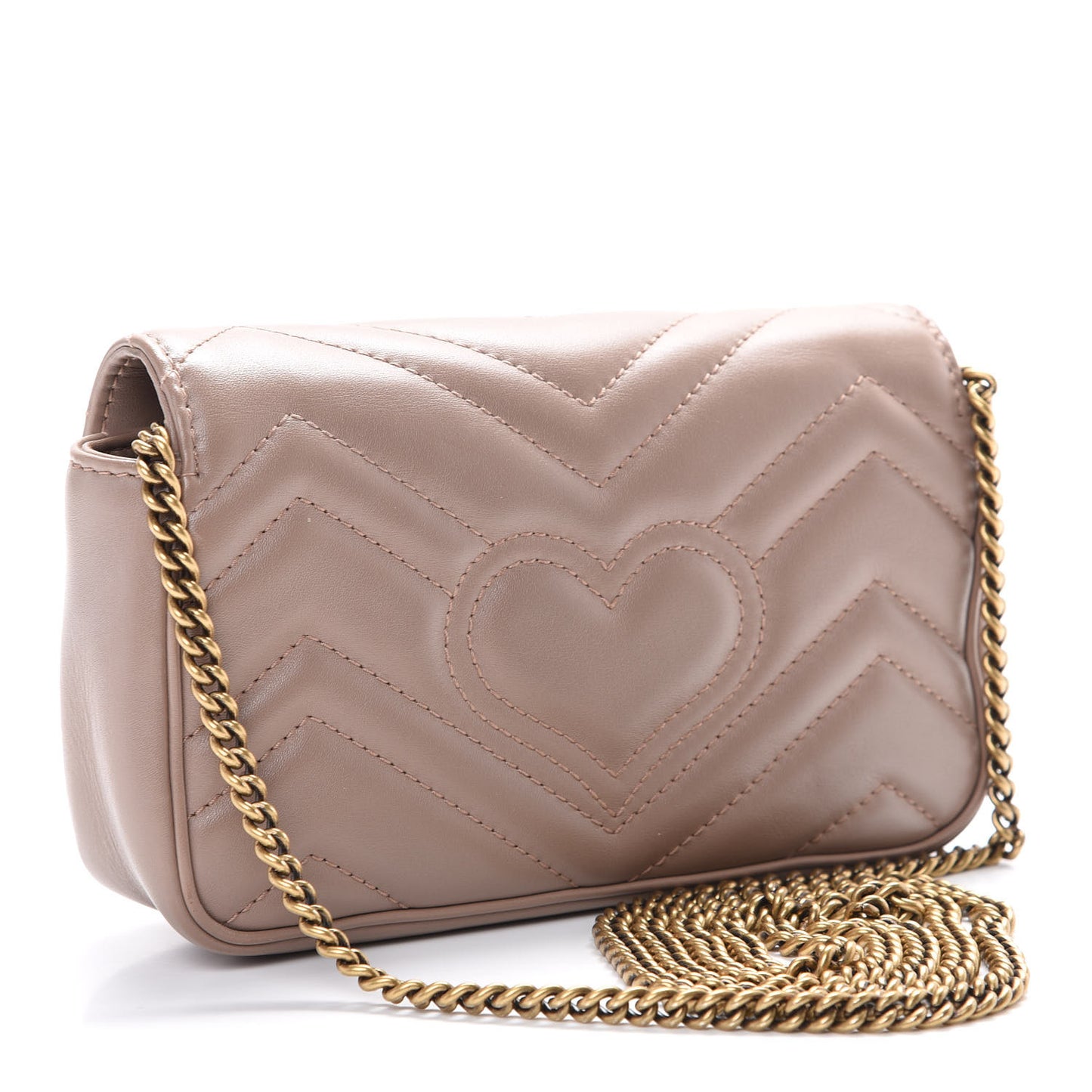 Calfskin Matelasse Super Mini GG Marmont Shoulder Bag Porcelain Rose