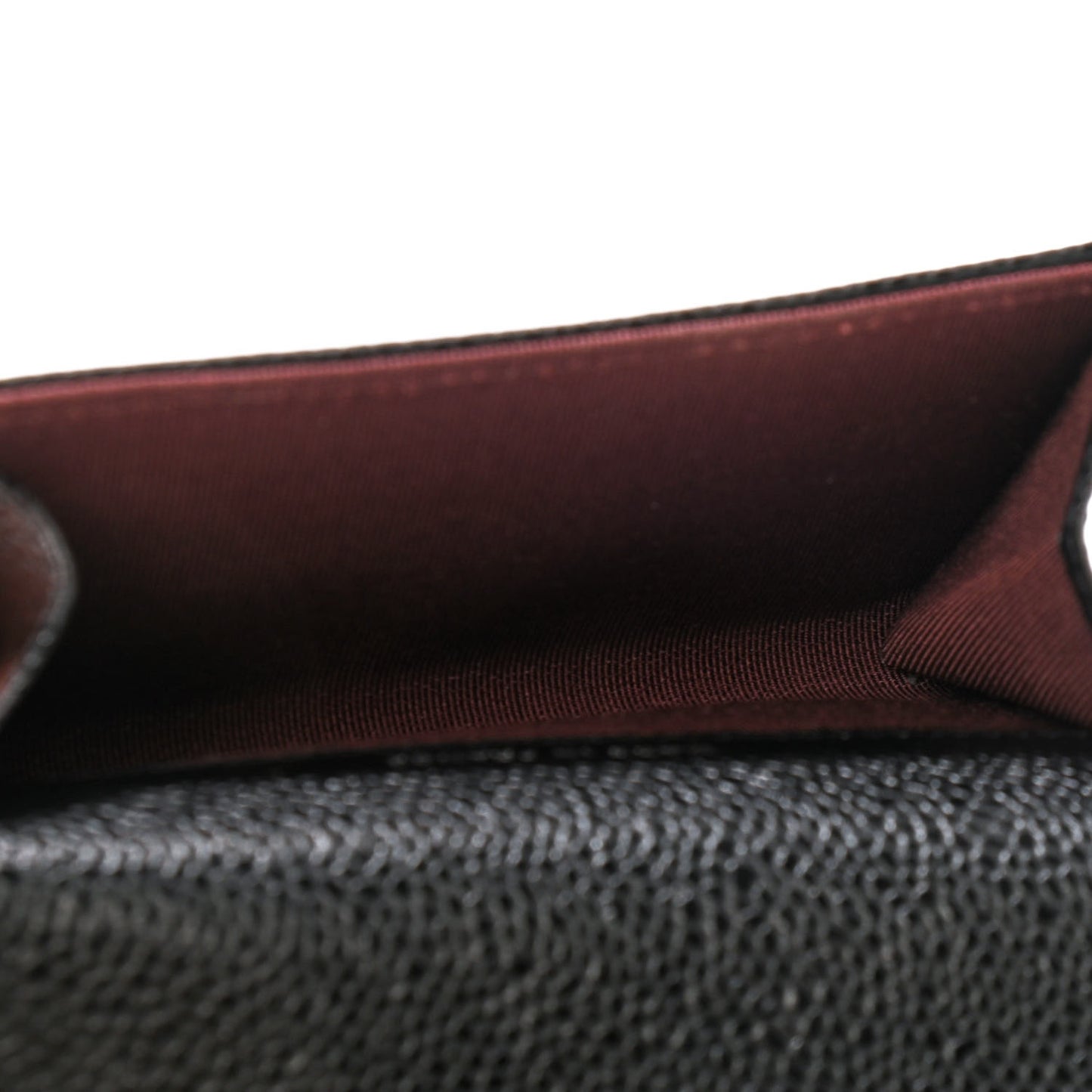Caviar Quilted Flap Card Holder Wallet Black