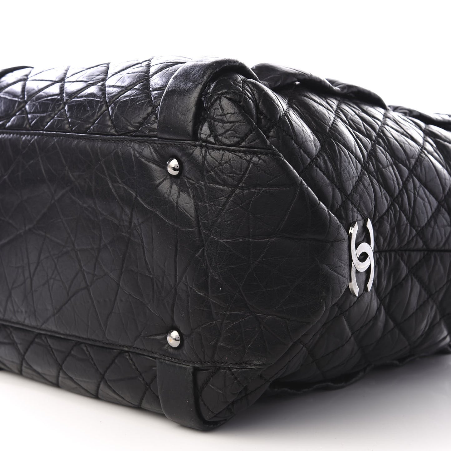 Aged Calfskin Vintage Ligne Lady Braid Tote Black
