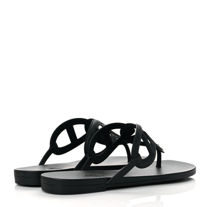 Hermes Rubber Womens Egerie Sandals 40 Black 4 of 8