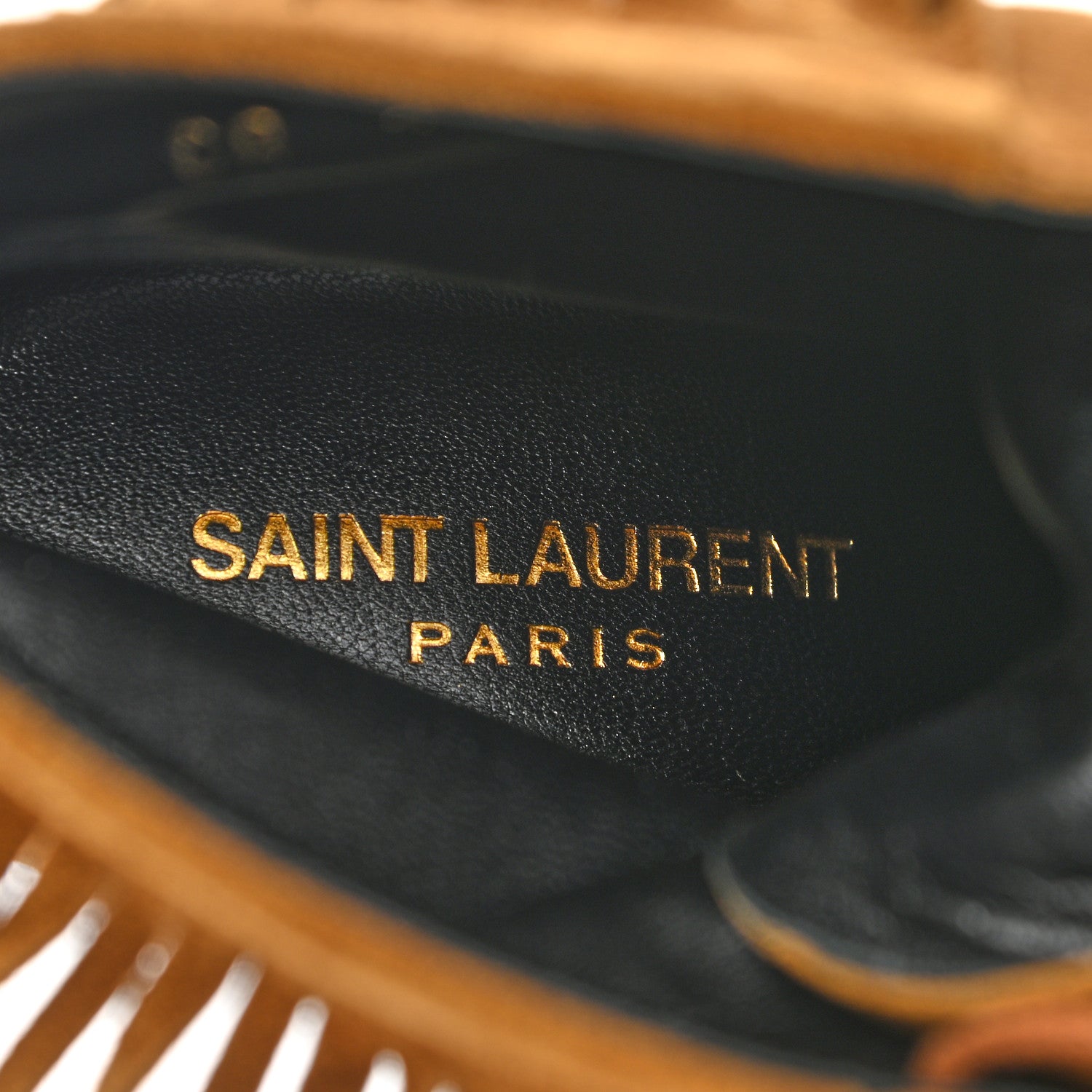 Saint Laurent Suede Babies 90 Fringe Ankle Boots 37 Light Tan 7 of 9