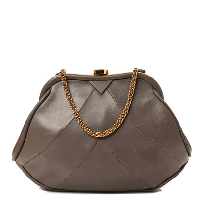 Chanel Lambskin Diamond Quilted Kisslock Frame Bag Beige 1 of 11