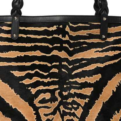 Gucci Calf Hair Zebra Print Medium Craft Tote Black 8 of 11