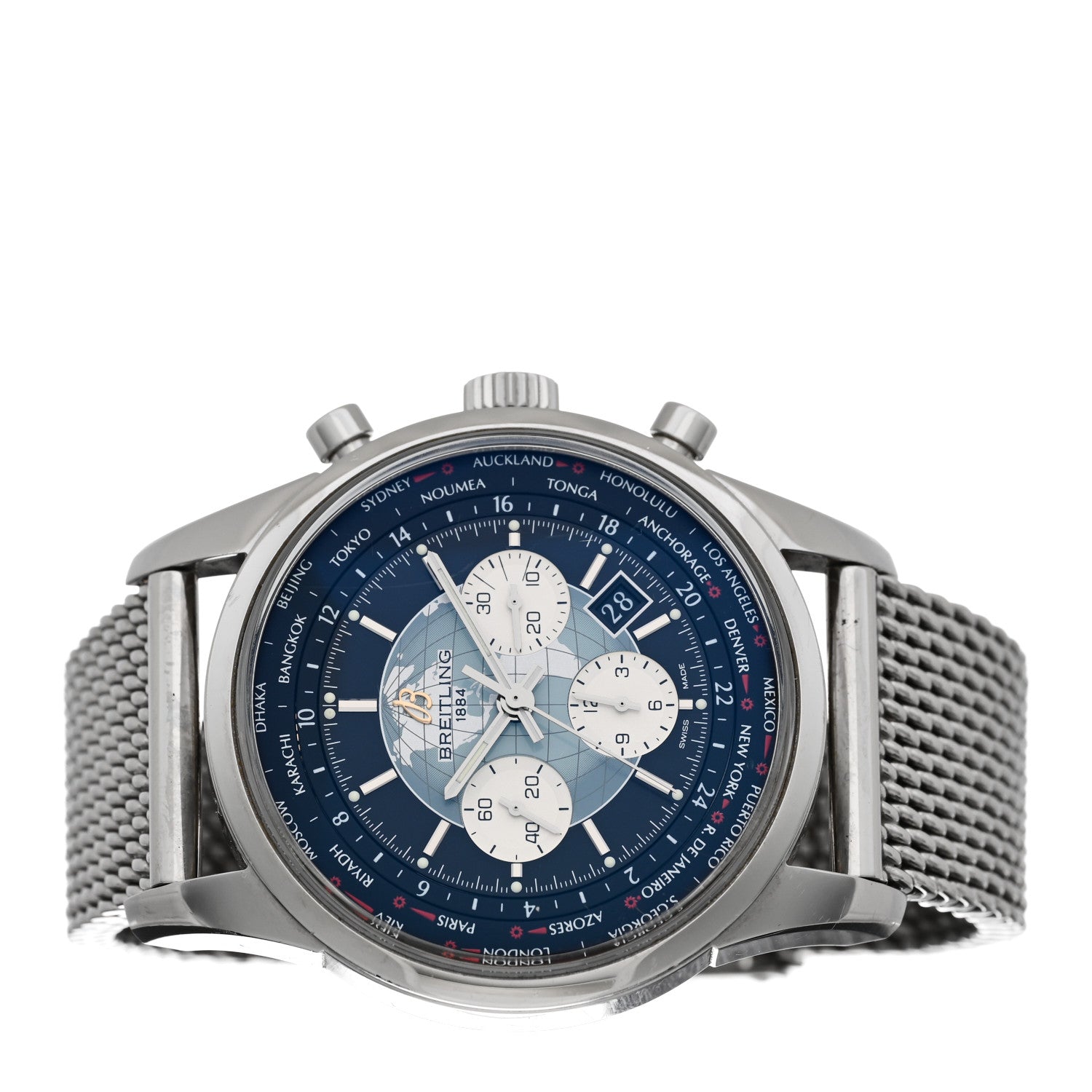 Breitling Stainless Steel 46mm Transocean Unitime Chronograph Automatic Watch Black AB0510 2 of 5