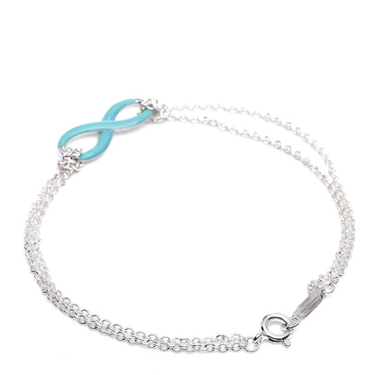 Tiffany Sterling Silver Enamel Infinity Bracelet Blue 3 of 6