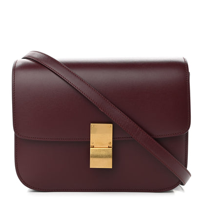 Celine Box Calfskin Medium Classic Box Flap Bag Burgundy 1 of 16