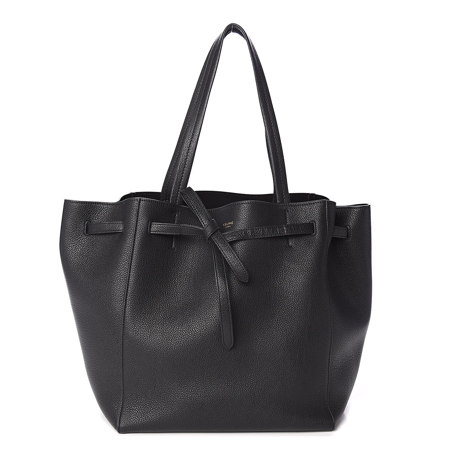 Celine Soft Grained Calfskin Small Belt Cabas Phantom Black 1 of 8