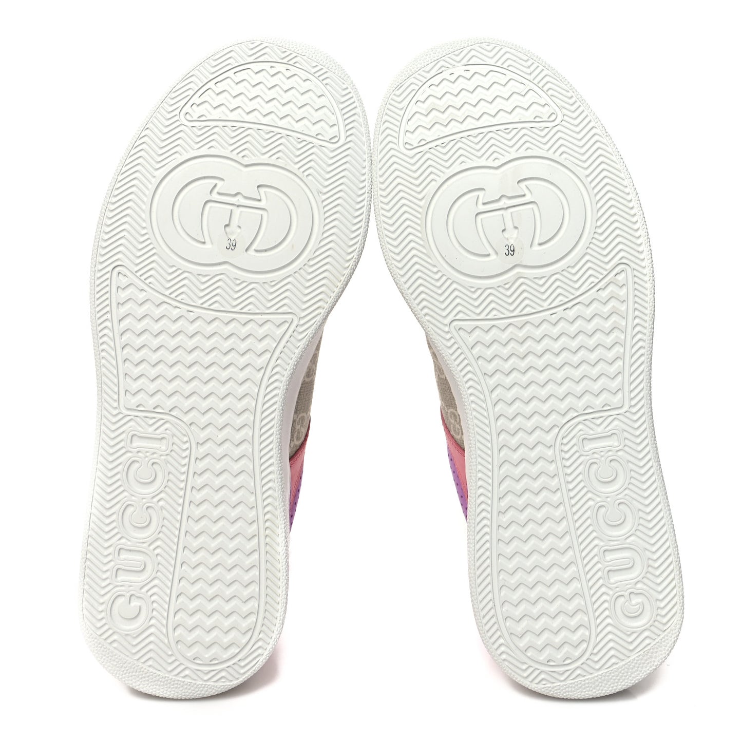 Calfskin GG Supreme Monogram Perforated Womens Platform 55mm Sneakers 39 Wild Cherry Beige Mystic White Bright Purple