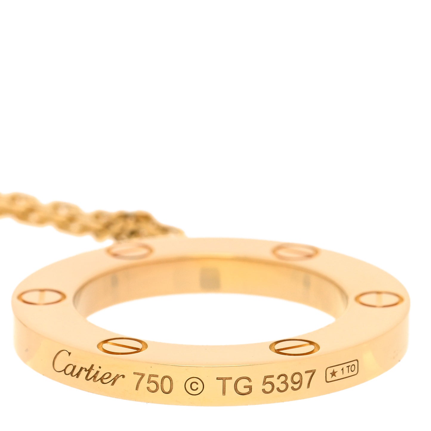 18K Yellow Gold LOVE Pendant Necklace