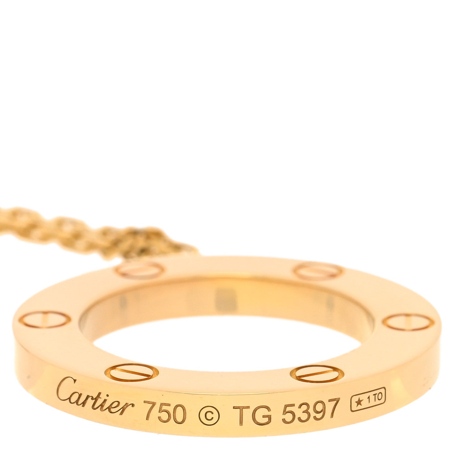 Cartier 18K Yellow Gold LOVE Pendant Necklace 6 of 6