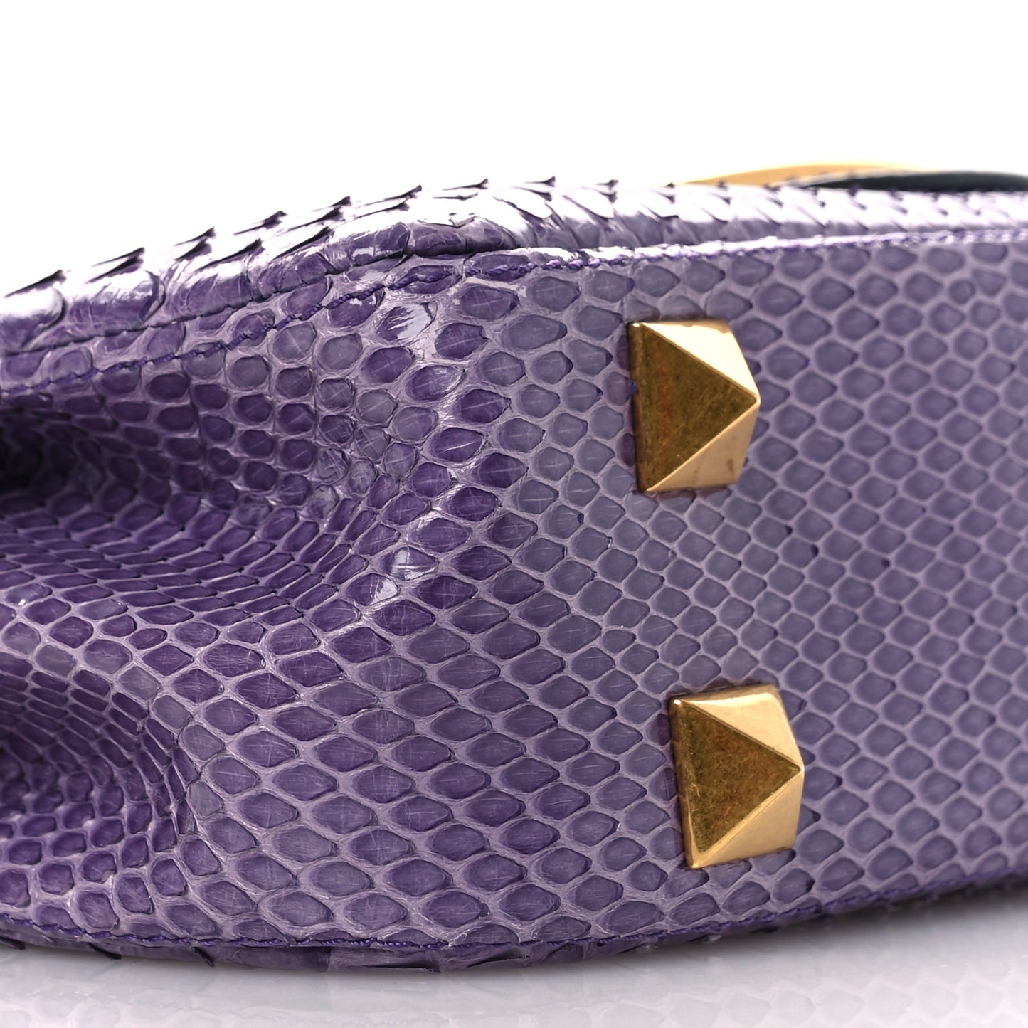 Snakeskin Stud Sign Shoulder Bag Purple