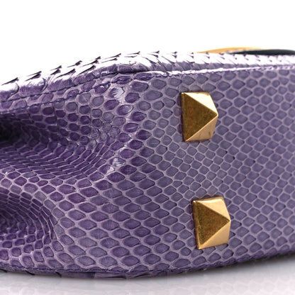 Valentino Garavani Snakeskin Stud Sign Shoulder Bag Purple 8 of 12