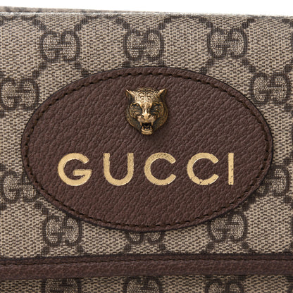 Gucci GG Supreme Monogram Web Small Neo Vintage Double Flap Messenger Bag Beige New Acero 5 of 10