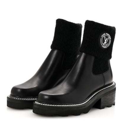 Louis Vuitton Calfskin Beaubourg Ankle Boots 37 Black 4 of 9
