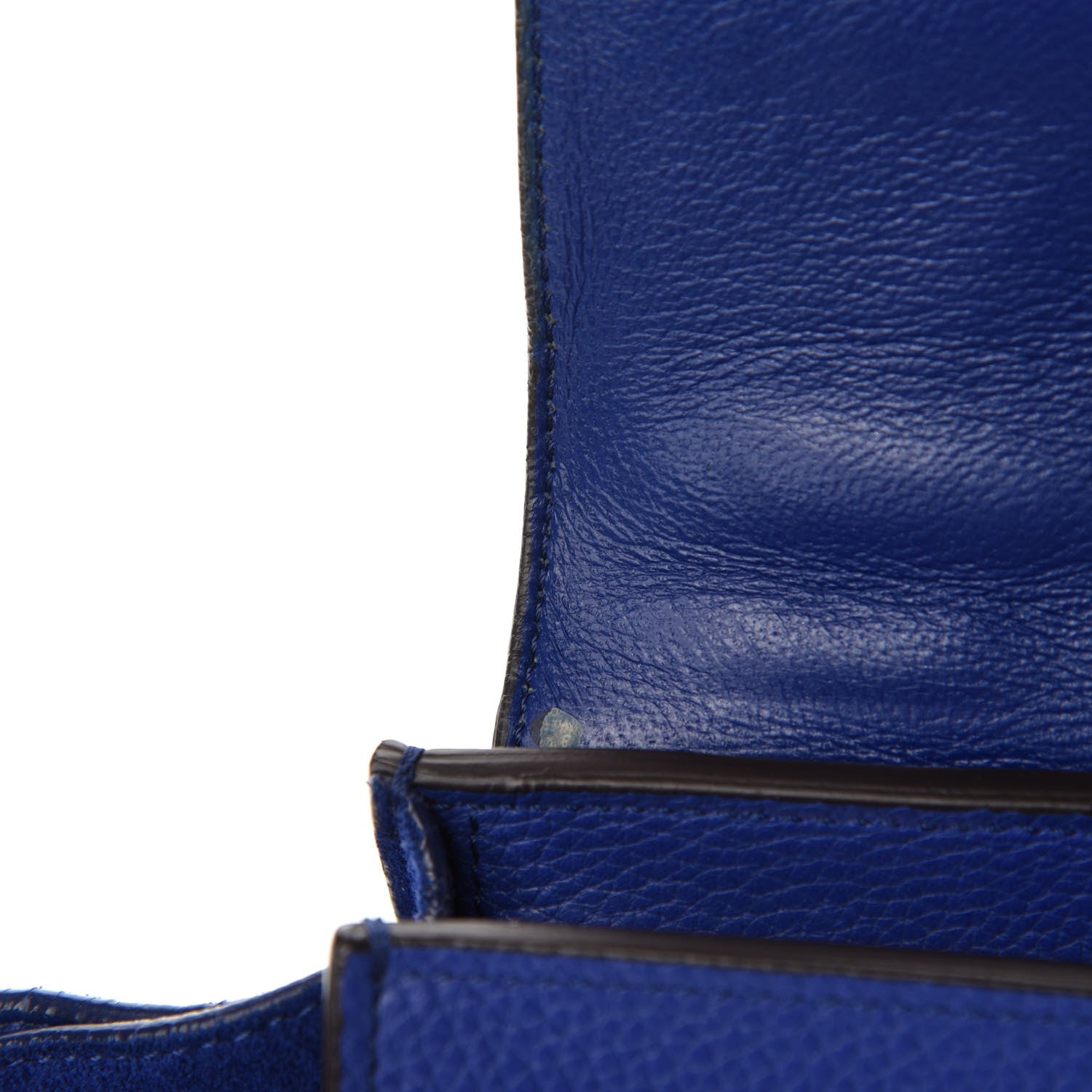 Celine Drummed Calfskin Suede Small Trapeze Indigo 10 of 12
