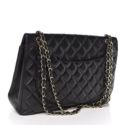 Chanel Lambskin Quilted Maxi Single Flap Black 3 of 13