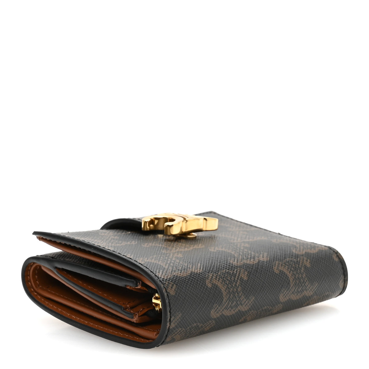 Celine Triomphe Canvas Fine Strap Wallet Nino Tan 4 of 9