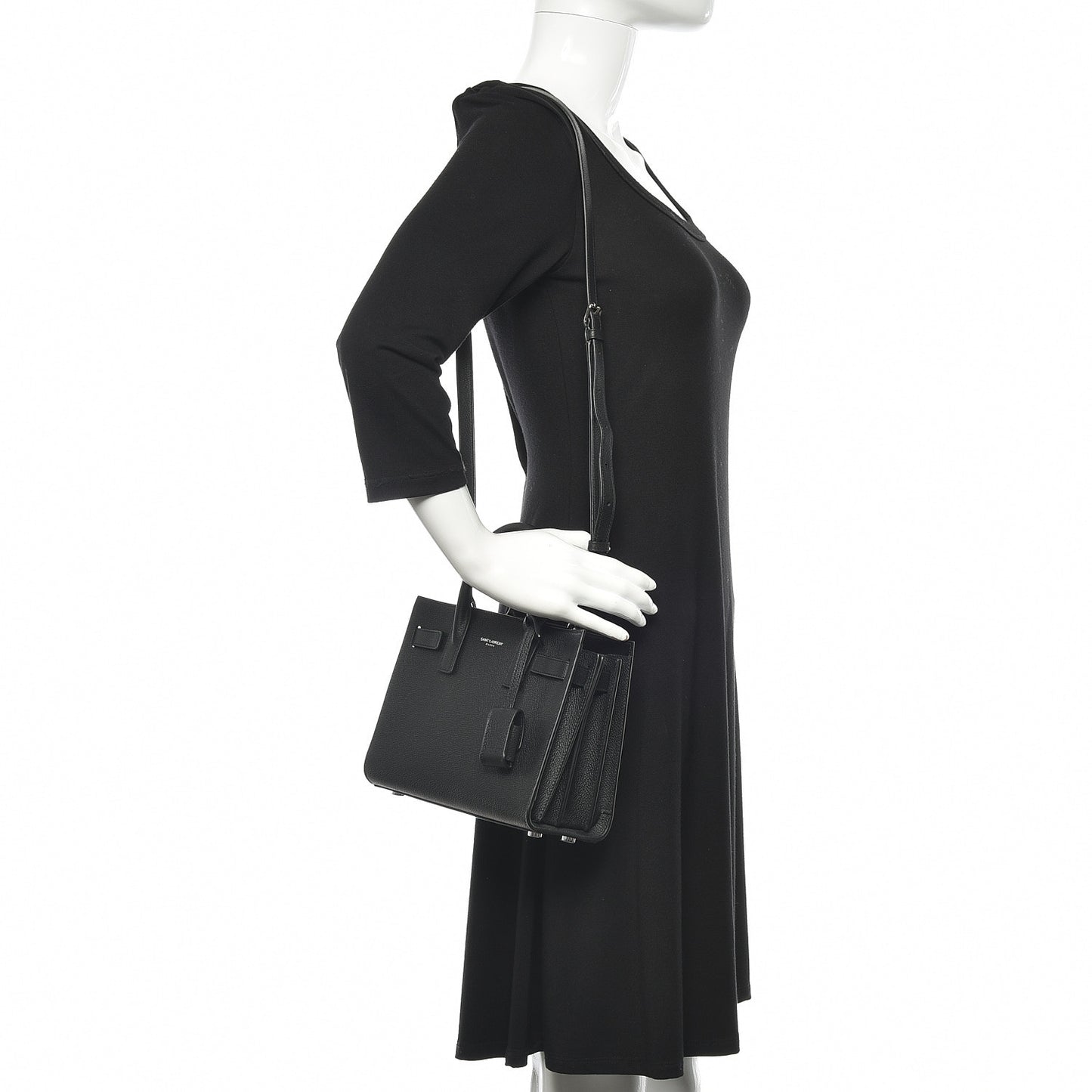 Grained Calfskin Nano Sac De Jour Black