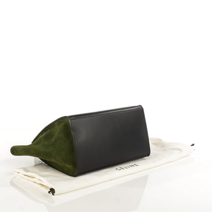 Celine Natural Calfskin Suede Medium Bi-Color Trapeze Black 4 of 8