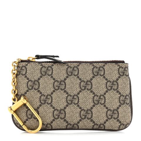 GG Supreme Monogram Selleria Key Case Brown