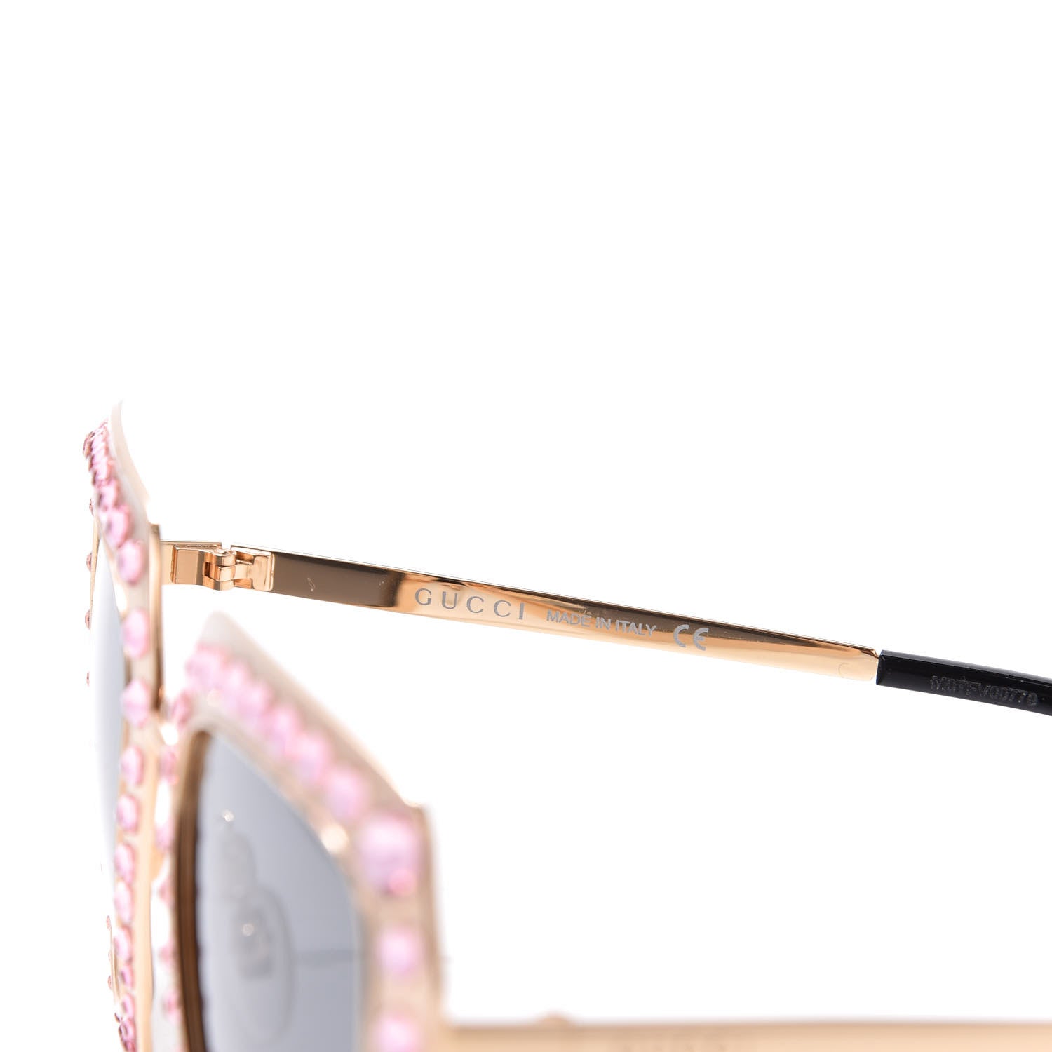 Gucci Metal Acetate Crystal Oversize GG0115S Sunglasses Rose Gold 6 of 8