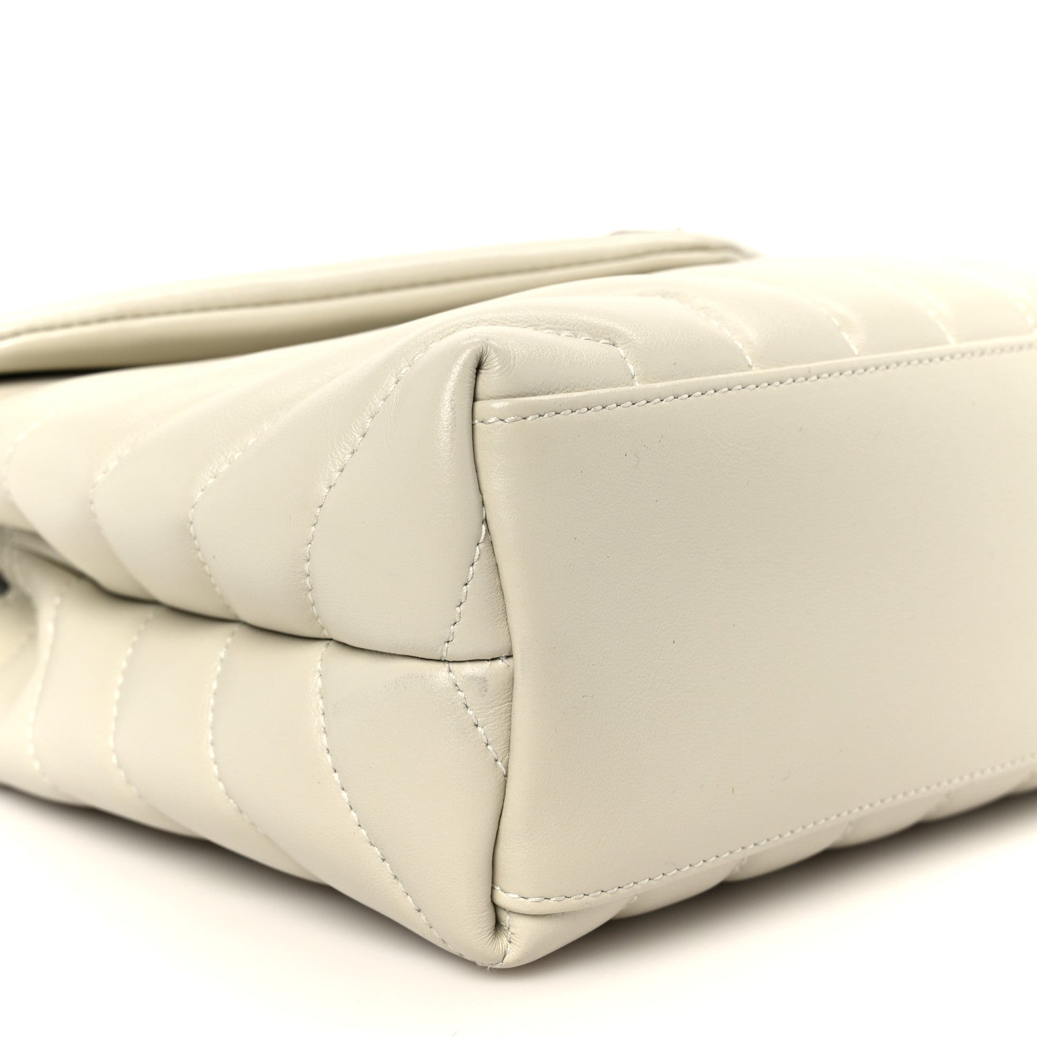 Saint Laurent Calfskin Y Quilted Monogram Small Loulou Chain Satchel Crema Soft 20 of 21