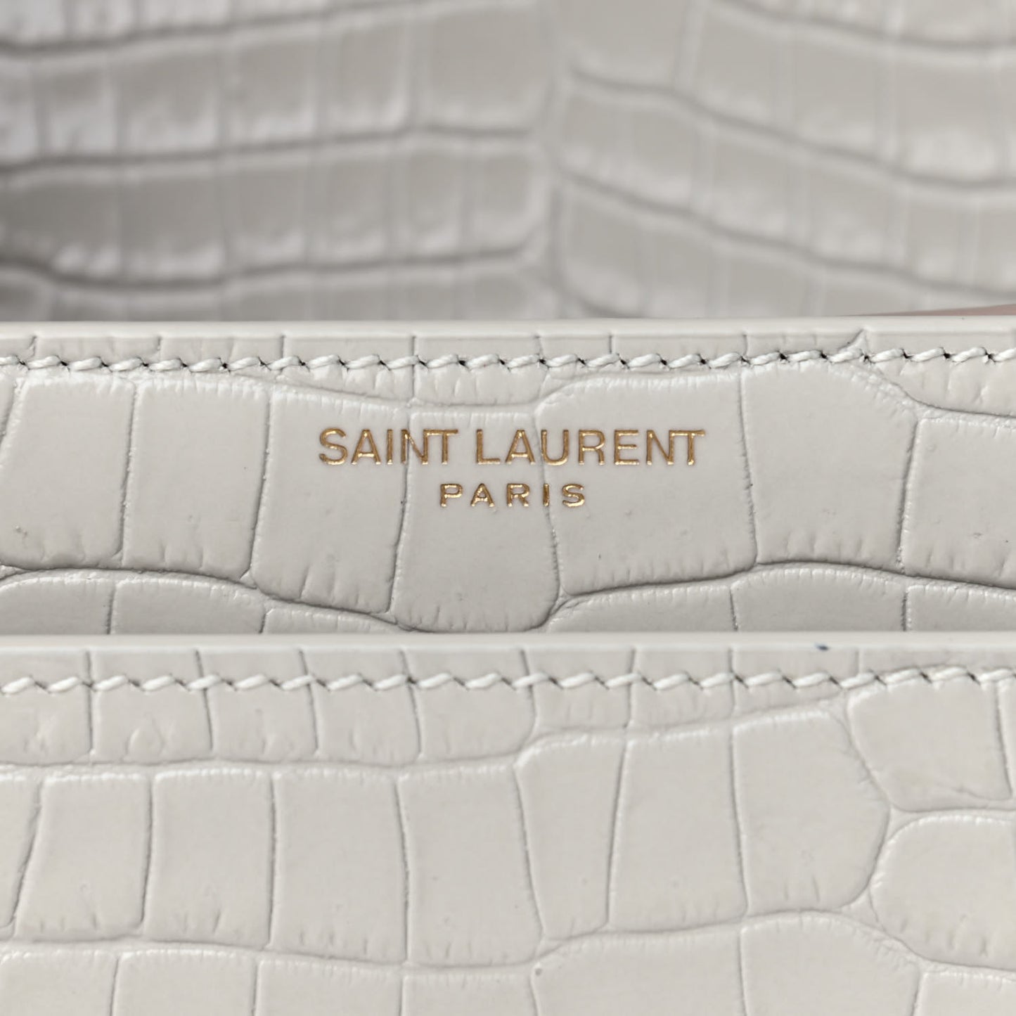 Calfskin Crocodile Embossed Medium Monogram Sunset Blanc Vintage