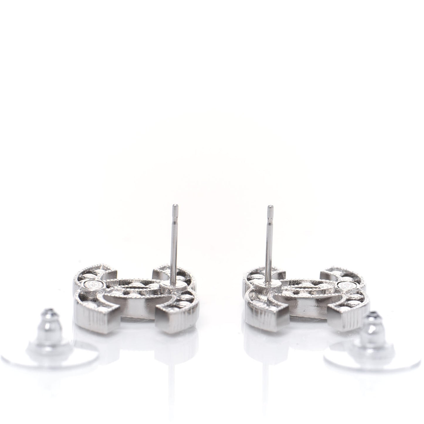 Crystal CC Earrings Silver