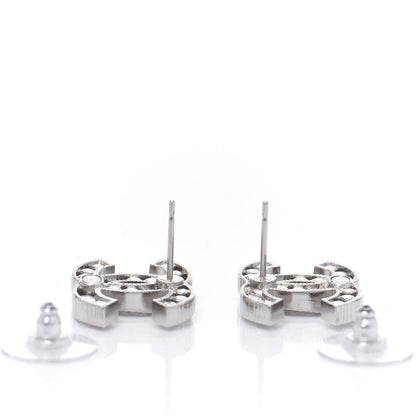 Chanel Crystal CC Earrings Silver 4 of 4