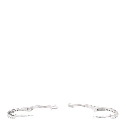 Roberto Coin 18K White Gold Diamond Small Horseshoe Hoop Earrings 3 of 5
