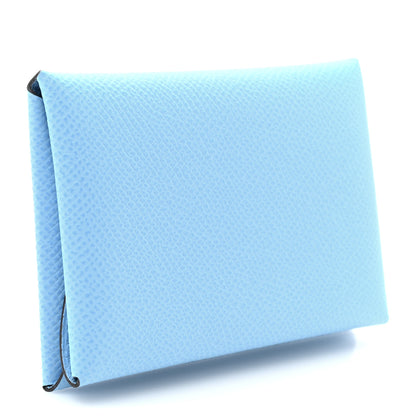 Hermes Epsom Calvi Duo Card Case Celeste 3 of 10