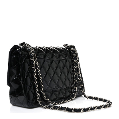Chanel Patent Quilted Jumbo Double Flap Black 2 of 9