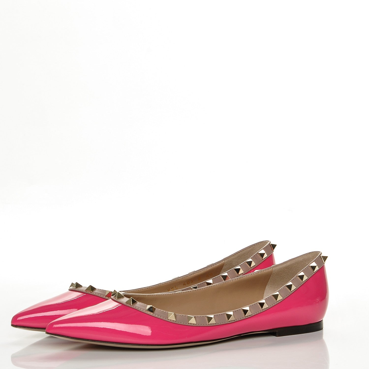Valentino Garavani Patent Nappa Rockstud Ballerina Flats 40 Peony Poudre 3 of 7