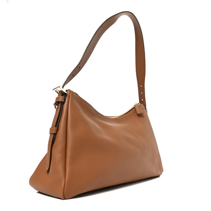 Prada Soft Calfskin Large Aimee Shoulder Bag Caramel 3 of 9
