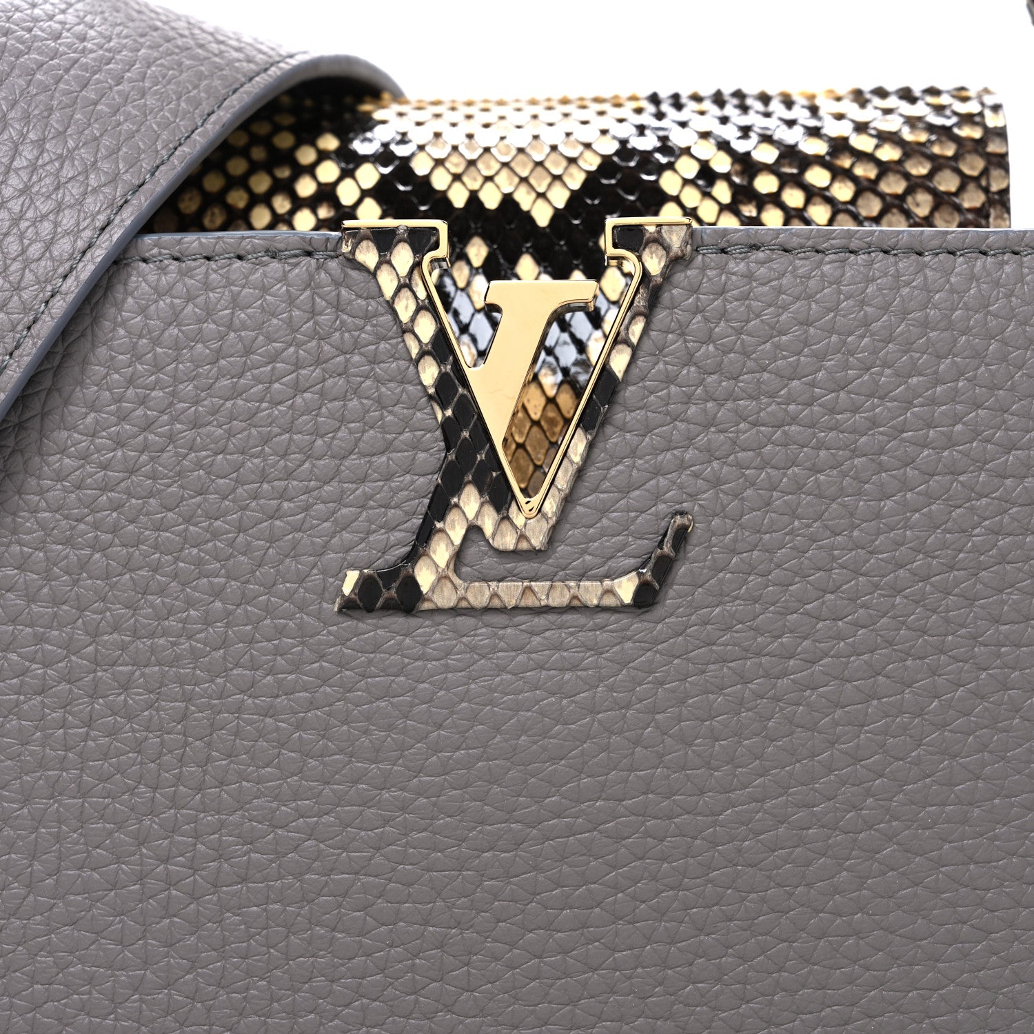 Louis Vuitton Taurillon Snakeskin Capucines BB Steeple Grey 7 of 10