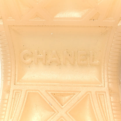 Chanel Velvet Calfskin Mixed Fibers CC Sneakers 36.5 Dark Pink Green 7 of 10