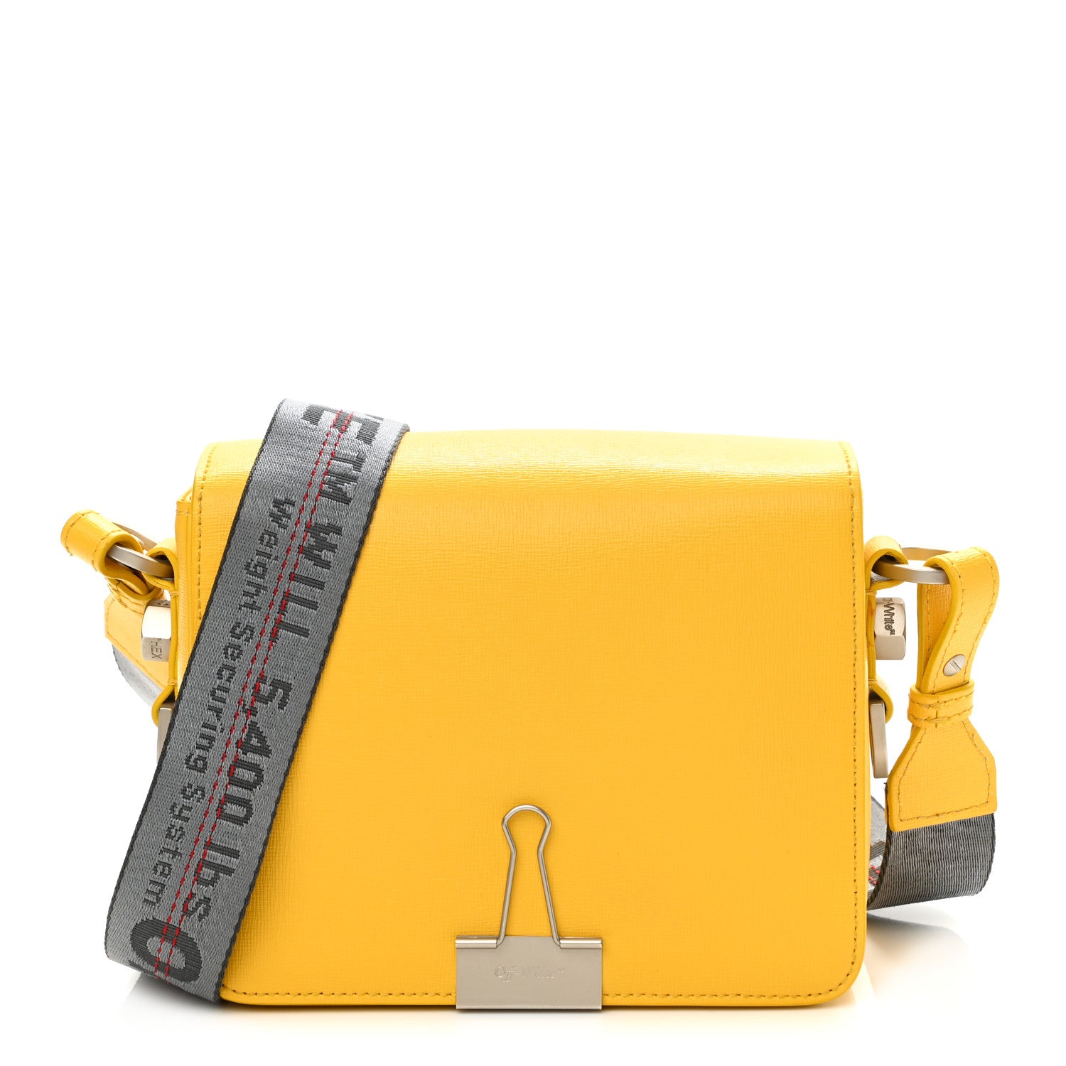 Off-White Saffiano Binder Flap Bag Yellow 1 of 12