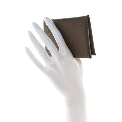 Hermes Epsom Calvi Duo Card Case Etoupe 2 of 8