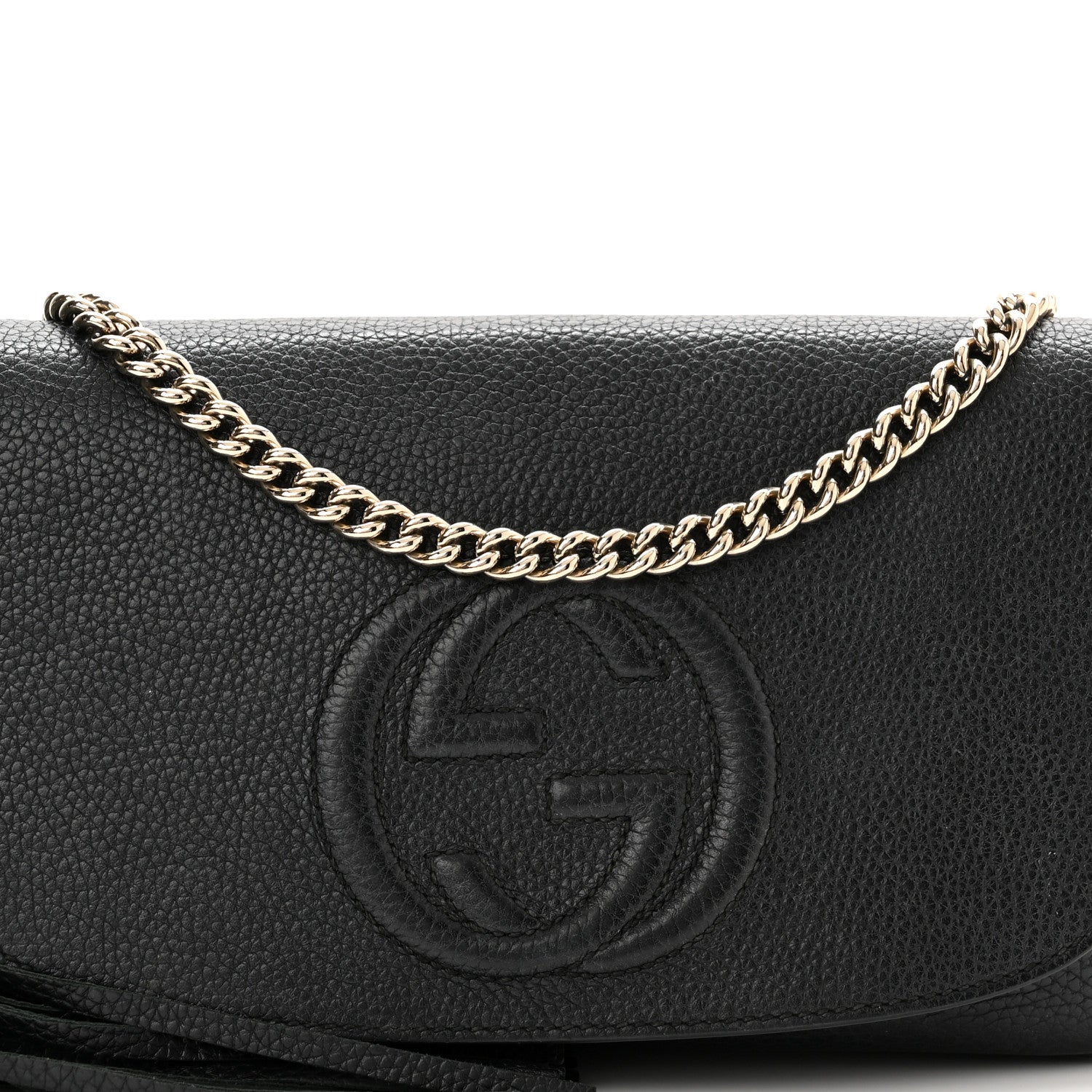 Gucci Pebbled Calfskin Medium Soho Flap Crossbody Black 10 of 11