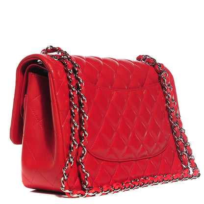 Chanel Lambskin Quilted Jumbo Double Flap Red 3 of 9