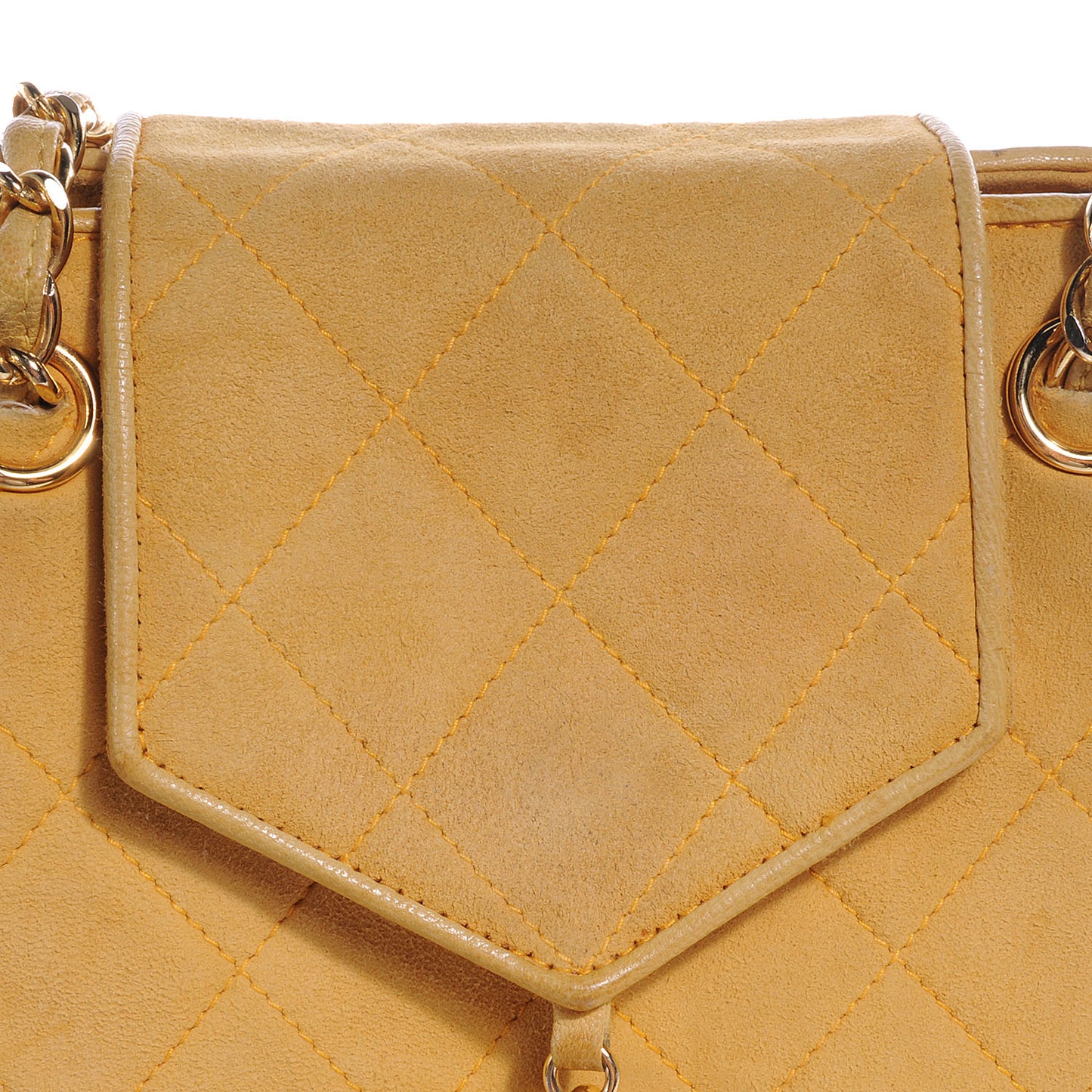 Suede Quilted Tassel Shoulder Bag Yellow