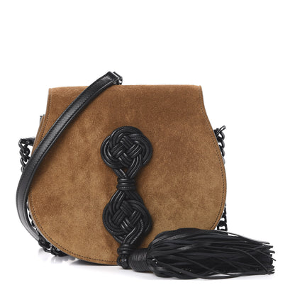 Saint Laurent Suede Passementerie Chain Bag Brown 1 of 11