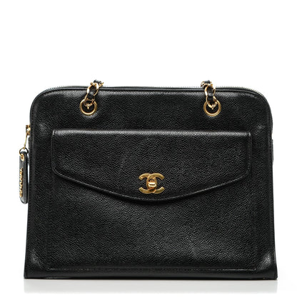 Chanel Caviar Flap Shoulder Bag Black 1 of 9
