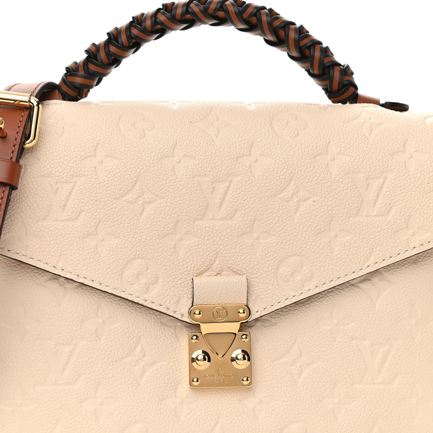 Empreinte Braided Pochette Metis Creme Beige Caramel
