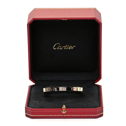 Cartier 18K White Gold LOVE Cuff Bracelet 18 5 of 5