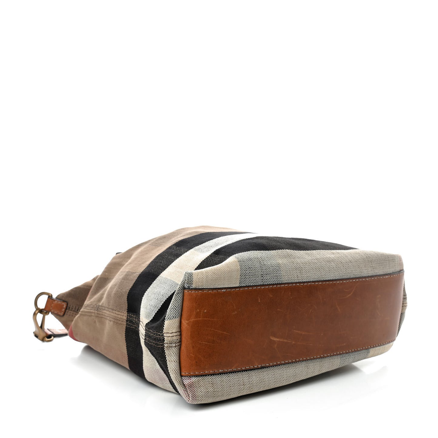 Canvas Mega Check Medium Tottenham Brit Tote Saddle Brown