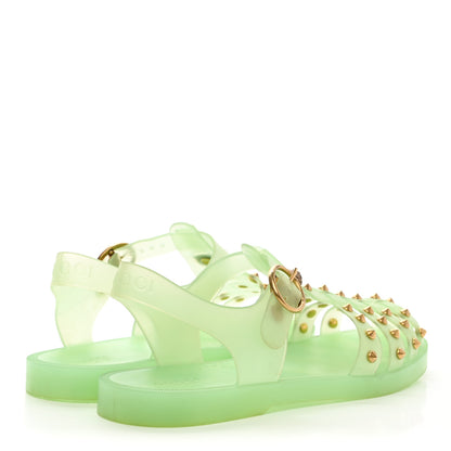 Gucci Rubber Studded Womens Buckle Strap Sandal 39 Light Green 4 of 7