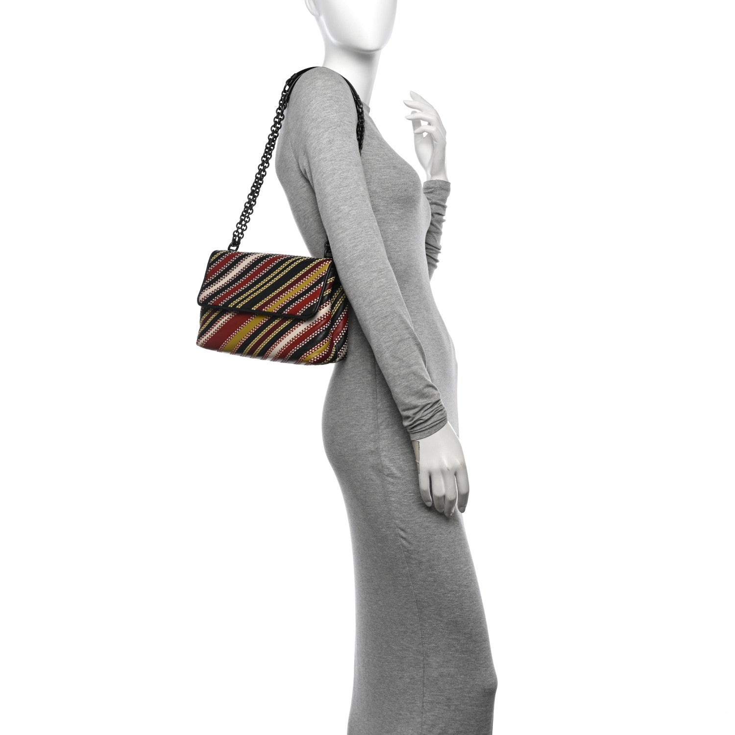 Bottega Veneta Nappa Intrecciato Embroidered Olimpia Red Green Multicolor 2 of 10