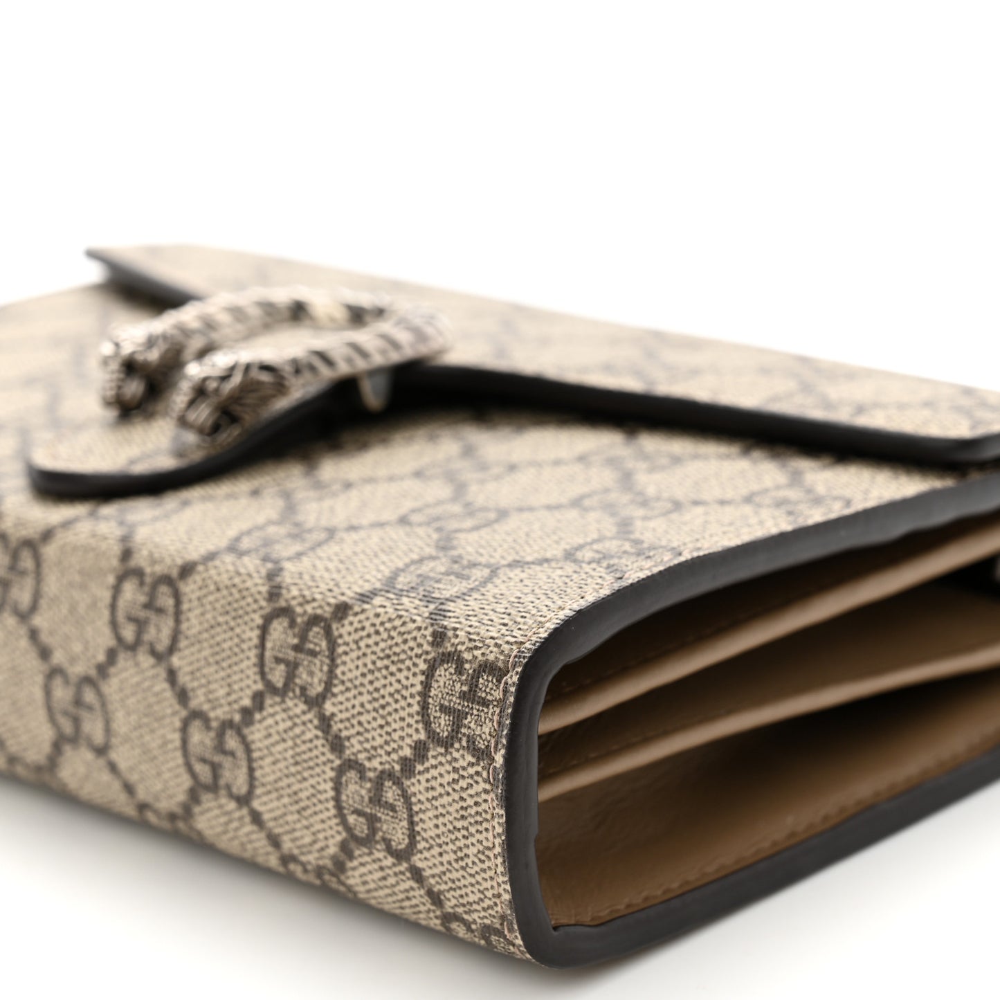 GG Supreme Monogram Mini Dionysus Chain Wallet Beige Taupe