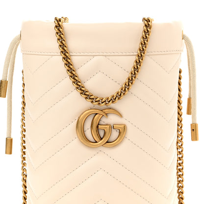 Gucci Calfskin Matelasse Mini GG Marmont 2.0 Bucket Bag White 8 of 11